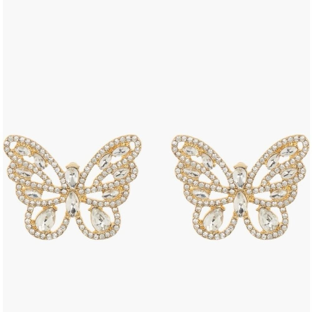 3 FOR $50! 🎁 NWT BAUBLEBAR Gold Crystal Butterfly Statement Studs